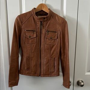 Michael Kors Tan Leather Jacket